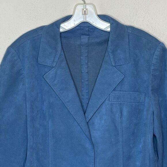 Vintage Ernst‎ Strauss Saks Ultrasuede Blazer Blue - Picture 2 of 8
